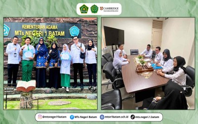 Kunjungan Tim BNN ke MTsN 1 Batam dalam Rangka Monev Program Pembinaan dan Penyerahan Sertifikat Fasilitator Sebaya